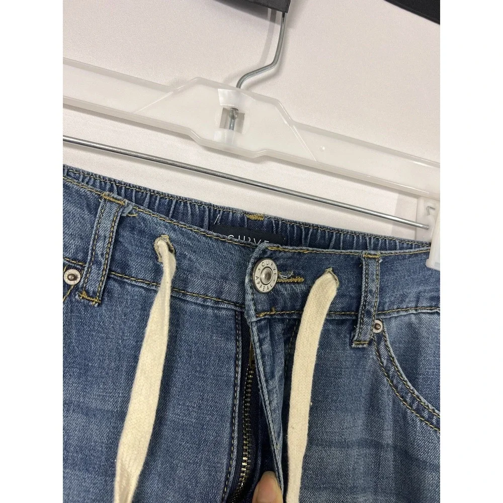 Curve Appeal Jeans Womens 2/26 Blue Denim Pants High Rise Wide Leg